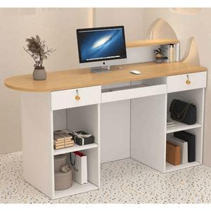 매장 카운터 안내데스크 제작 템바보드 안내 메이션 라이트월넛 식당 프론트 계산대