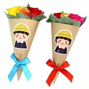 사탕장미 꽃다발 5인용 꽃송이 선물 조화 장식 생화 부케 플라워 스탠드 꽃잎