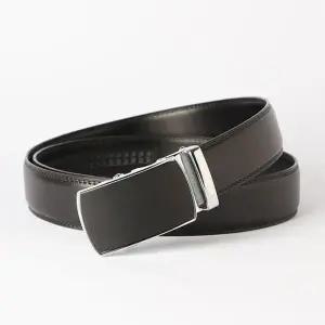 정장 자동버클 벨트 (120cm)남성용 블랙 가죽 허리띠 (KYR-WBA0EA2)