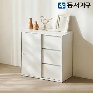 [동서가구]아몬 E0 슬라이딩 수납장 800 1도어 서랍 DF645869
