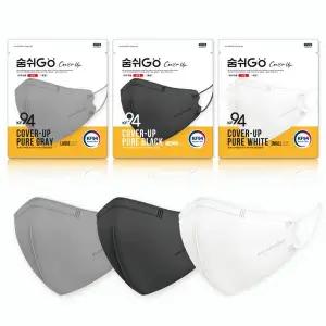 숨쉬고 커버업 KF94 대형 새부리형 마스크 25매입 1팩 (화이트)