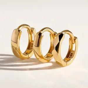 [골드앤] 18K 쁘띠 링 싱글 귀걸이 [소프트플랫, 라운드, 다이아컷팅]