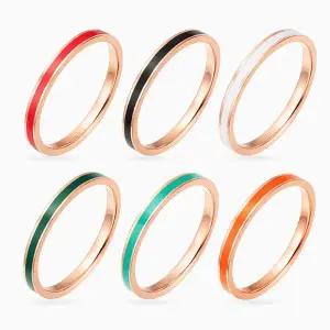 [모아르]14K 제라 컬러 라인 반지 2mm 6type