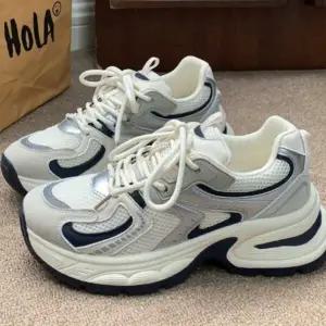 |CCS7DC1|여성 메탈릭 플랫폼 어글리 스니커즈 패션 운동화