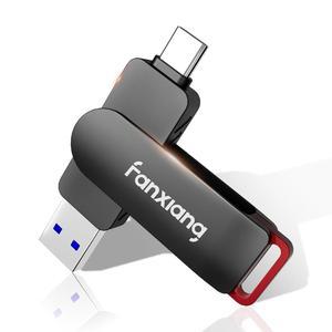 [미국배송] 팬샹 512GB 플래시 드라이브 최대 560MB /S 외장 SSD 타입 C 및 USBA 3.2 2세대 썸 드라이브 아이폰호환 15 /16 / PS4 ANDROID PHONE WINDOWS MAC용 메모리 스틱