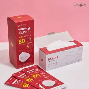 닥터퓨리 KF80 마스크 뉴에스 일상 외출 병원 대형 20개 MNA