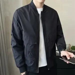 남자 루즈핏 포켓 간절기 캐주얼 봄버 블루종