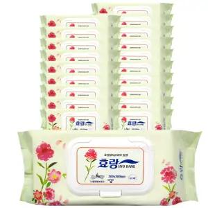 효랑 물티슈 빅사이즈 도톰한 엠보싱 특대형 캡형 60매 20개