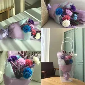 카네이션 꽃다발 기념일 선물 입학식 졸업식 스승의날 어버이날 조화 플라워 투명쇼핑백 증정