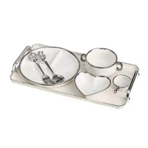 태국 분리 식판 트레이 도자기 그릇 접시 왕실 고급 식기 가정용 1인 세트