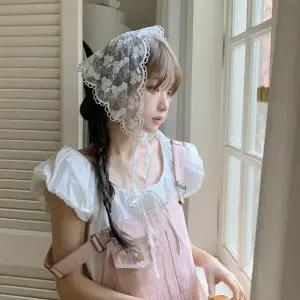 여자 트렌디 헤어 레이스 꽃무늬 스카프