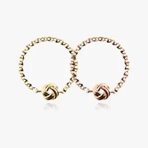 14K 스케인 참 콩사다리 체인 금 반지