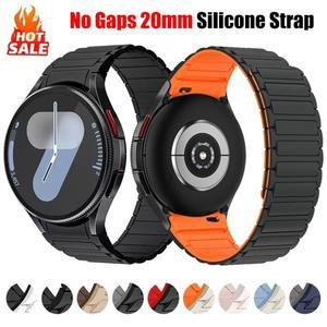 삼성 갤럭시 워치 7 클래식 43mm 47mm 42 46mm 6 40mm 없음) 5 45mm 팔찌용 5Pro 4 실리콘 44 밴드 스트랩 마그네틱 (틈 20mm