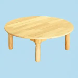 고무나무 원목 원형 식탁 H40-3 어린이 유아용 좌식 테이블 600x240mm