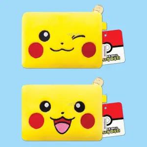 [쎄라피트]포켓몬 피카츄 페이스 사각 파우치 캐릭터 소품 지폐 동전 지갑