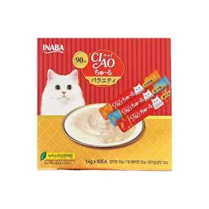 이나바 챠오 츄르 참치 가다랑어 닭가슴살 버라이어티 14g 90개입 1개 (90개)