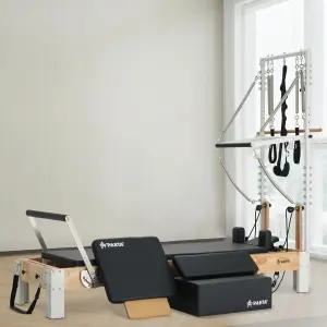 PAETA 필라테스 리포머 캐딜락 사다리꼴 테이블이 있는 나무 기계 홈 운동 및 스튜디오용 장비 시팅 박스