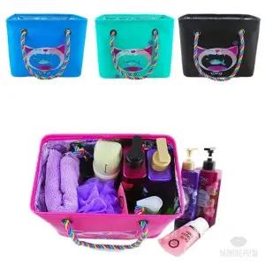 뷰레이터닷컴 냠냠고양이 물빠지는 목욕가방 스파백 사우나 목욕탕 샤워 물빠짐 가방