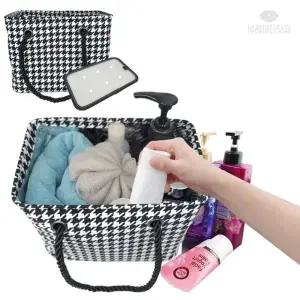 (컬러 블랙)뷰레이터닷컴 트위드 물빠지는 목욕가방 스파백 사우나 목욕탕 샤워 물빠짐 가방