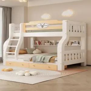 2층 침대 튼튼한 초등 자매 서랍 퀸사이즈 책상 원목 벙커 더블 수면