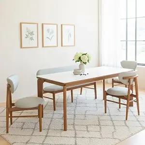 [텐스페이스]보루네오 포세린 세라믹 1800식탁세트(의자3개+벤치1개) BTR6008R (착불)