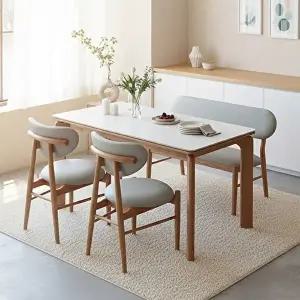 [텐스페이스]보루네오 포세린 세라믹 1400식탁세트(의자2개+벤치1개) BTR6006R (착불)