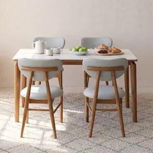 [텐스페이스]보루네오 라운딩AA 세라믹식탁 1400식탁세트(의자4개) BTR6029R (착불)