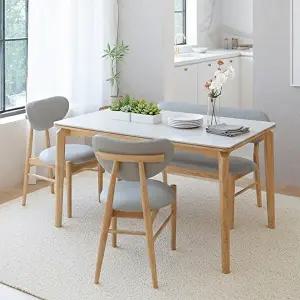 [텐스페이스]보루네오 라운딩AA 세라믹식탁 1400식탁세트(의자2개+벤치1개) BTR6030R (착불)