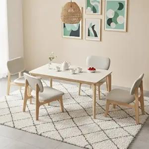 [텐스페이스]보루네오 조금낮은 1400식탁 4인테이블세트(의자4개) BTR6037R (착불)