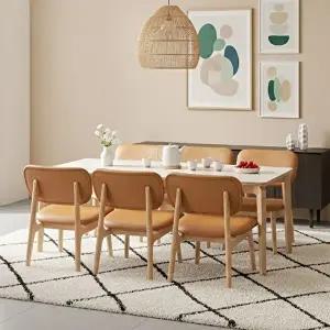 [텐스페이스]보루네오 조금낮은 1800식탁 6인테이블세트(의자6개) BTR6039R (착불)