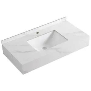 세면대 인조 대리석 상판 욕실 60x50 단일세면기 화장실 사각 호텔 벽걸이 세