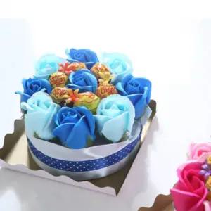 미니케익 블루 발렌타인 화이트/바구니/사탕/목걸이/초등/학생/만들기/유치원/어린이/꽃바구니/꽃다발/선물