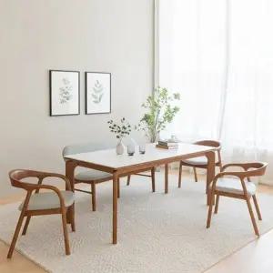 [텐스페이스]보루네오 라운딩 세라믹식탁 1800식탁세트(의자3개+벤치1개) BTR6016R...