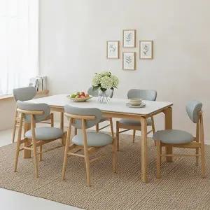 [텐스페이스]보루네오 포세린 세라믹 1800식탁세트(의자6개) BTR6007R (착불)