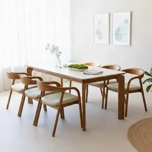 [텐스페이스]보루네오 라운딩 세라믹식탁 1800식탁세트(의자6개) BTR6015R (착불)