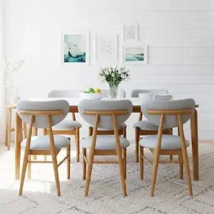 [텐스페이스]보루네오 라운딩AA 세라믹식탁 1800식탁세트(의자6개) BTR6031R (착불)