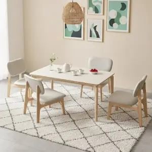 [텐스페이스]보루네오 조금낮은 1400식탁 4인테이블세트(의자4개) BTR6037R (착불)