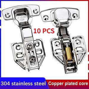 210피스 스테인레스 스틸 캐비닛 도어 경첩 유압 댐퍼 버퍼 소프트 닫기 조용한 옷장 나사가 숨겨진