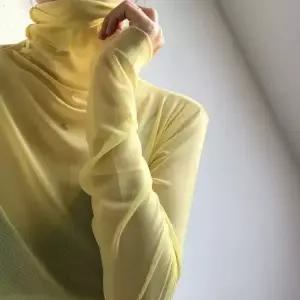 이너 시스루 폴라티 목폴라 슬림핏 여성용 망사 옐로우 옐로우 FREE SIZE