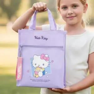 ( )초등 학생 학원가방 사각 손잡이 보조 가방 크로스백 신발주머니