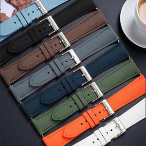 유니버설 세일클로스 FKM 러버 시계줄 18mm 19mm 20mm 21mm 22mm 플랫 엔드 퀵 시계 릴리즈 바 밴드