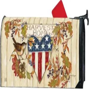 스튜디오 M 장식 가을 애국 우편물 포장 표준 크기 6.5 x 19 인치 우편함 날씨 저항 비닐 레드 화이트 블루