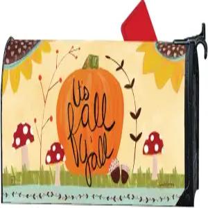 스튜디오 M 장식 가을 수확 우편물 포장 표준 크기 6.5 x 19 인치 우편함 날씨 저항 비닐 주황색 노란색