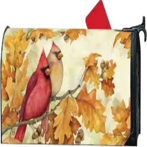 스튜디오 M 장식 가을 수확 우편물 포장 가을에 표준 크기 6.5 x 19 인치 우편함 내후성 비닐 빨간색 및