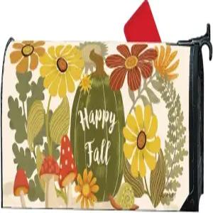 스튜디오 M 장식 가을 수확 우편물 포장 표준 크기 6.5 x 19 인치 우편함 날씨 저항 비닐 그린 옐로우