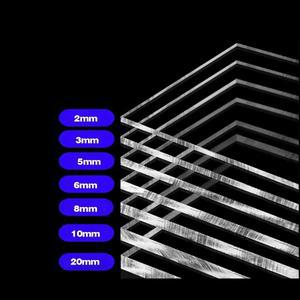 고투명 릴 판투명 플렉시 유리 시트 맞춤형 가공 Thick1234mm 100x100200x200-400x400mm