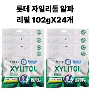 롯데 자일리톨 알파 리필 102g 24개