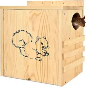 외부용 다람쥐 집 - 외부 현관이 있는 대형 나무 다람쥐를 위한 둥지 상자