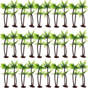 YUHUA 25PCS 코코넛 야자 모델 인공 나무/케이크 토퍼 - 케이크 장식 또는 건축 조경 식물을 위한 매력적인