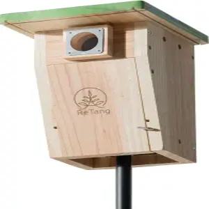 금속 포식자 가드가 있는 3/4인치 두꺼운 시더 버드 하우스 청소가 쉬운 다람쥐 방지 둥지 상자 야생 조류